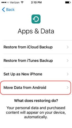 Move Data from Anderoid Wondershare