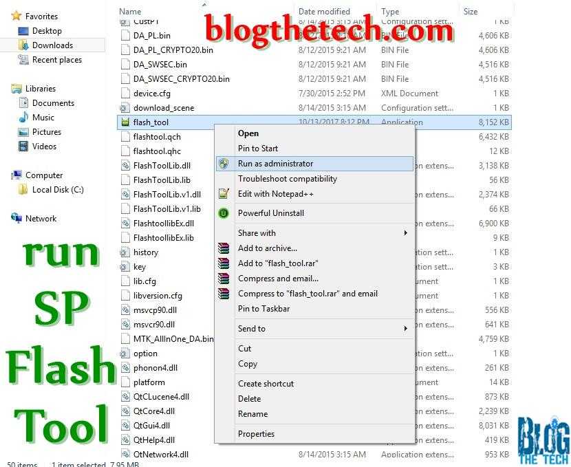 Select SP Flash Tool on your PC