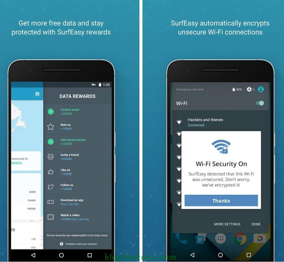 SurfEasy Secure VPN app Android