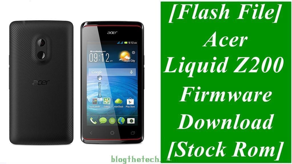 Flash File Acer Liquid Z200 Firmware Download Stock Rom