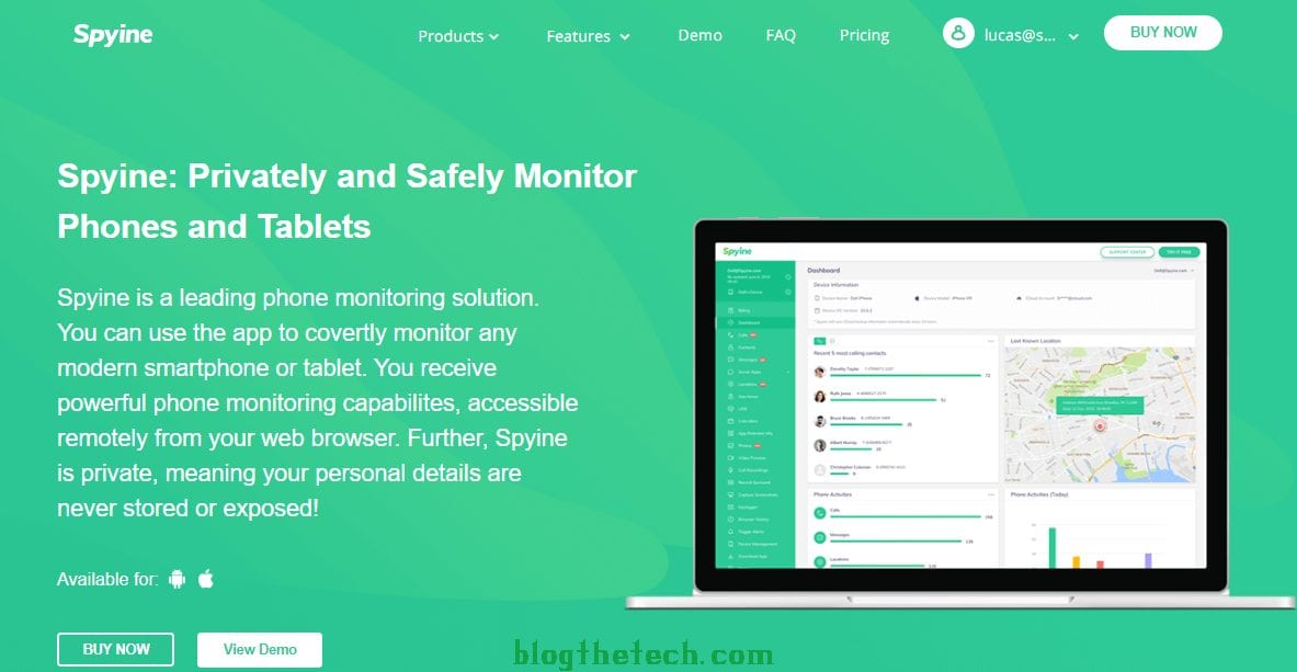 Spyine Privately and Safetly Monitor Phones and Tablets