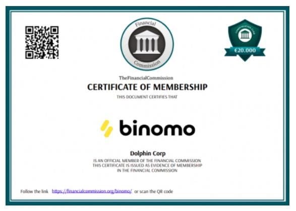 Binomo Certificate of Membership