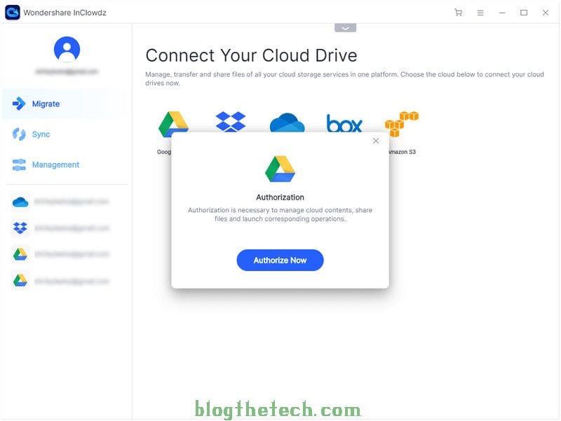 Connect your Cloud Drive and Authorize