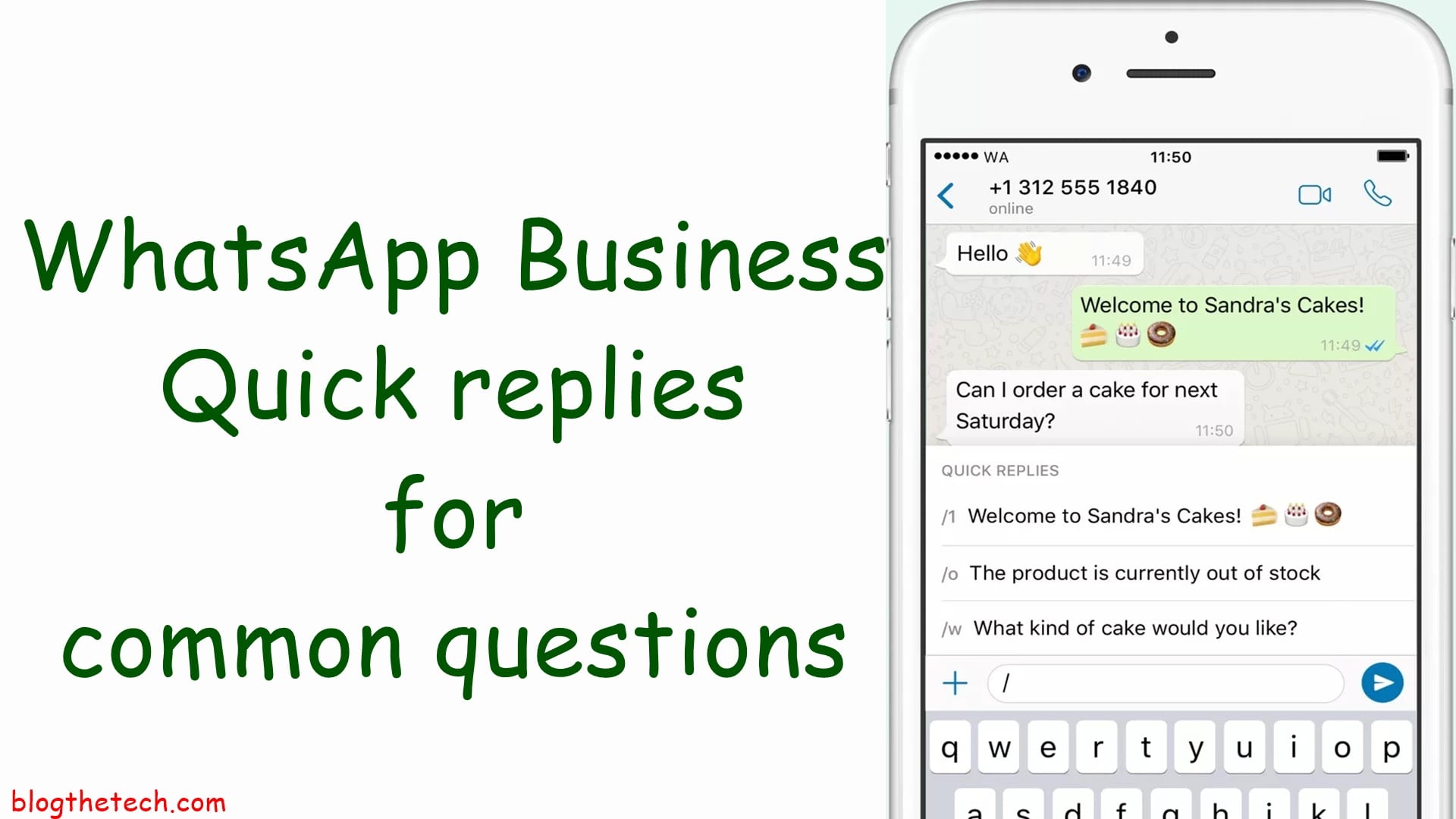 WhatsApp Business Quick replies for common questions