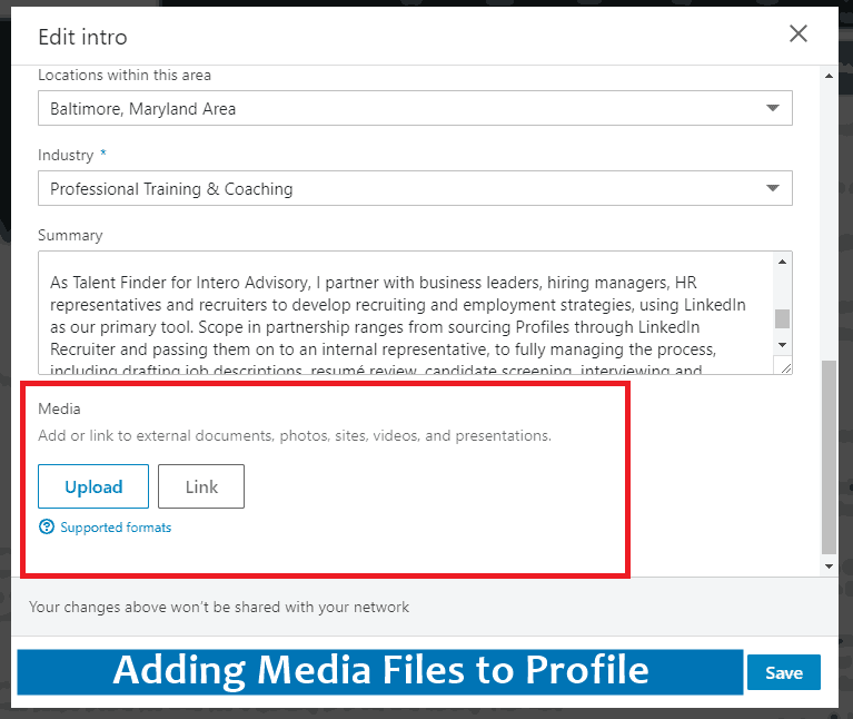 Adding Media Files to Profile