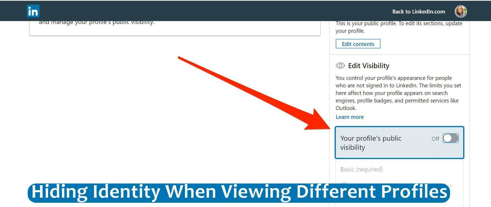 Hiding Identity When Viewing Different Profiles