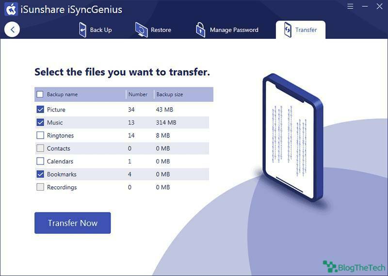 Select File You Want To Transfer on iSyncGenius