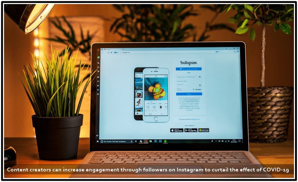 Content creators can increase engagement through followers on Instagram to curtail the effect of COVID 19
