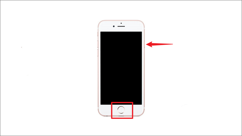 iPhone 6 power button and turn down the volume button