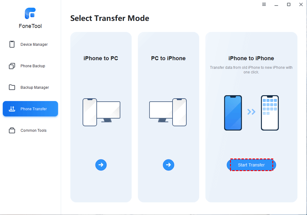 how-to-clone-an-iphone-to-another-iphone-pc-fonetool-transfer-mode