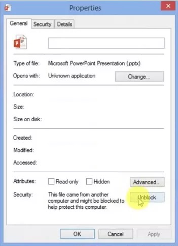 Unblock your PowerPoint files