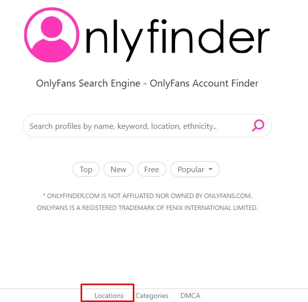OnlyFinder's-Location-option