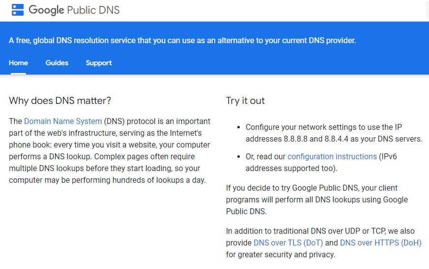 Google Public DNS Best Gaming DNS Servers