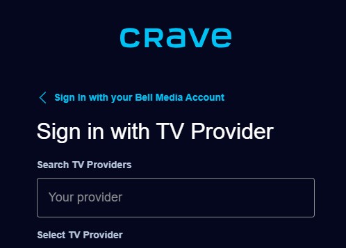 Sign in Page to activate Crave